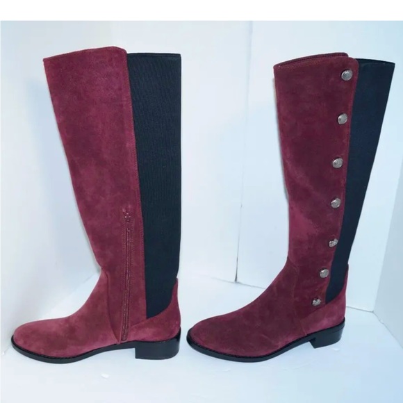 NWOT • Vince Camuto Jacilla2 suede boots burgundy color - Picture 1 of 8